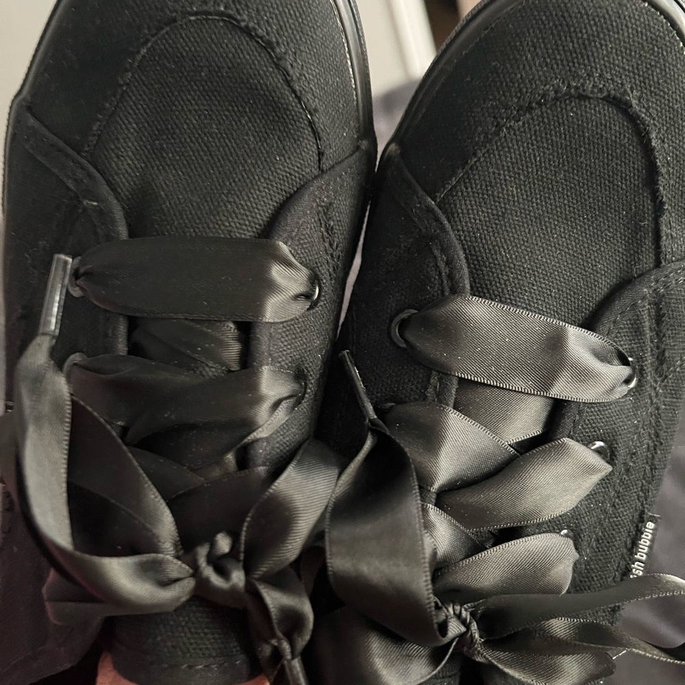 Amazon Women's Black Satin Lace Sneakers